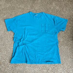 Vtg 90s HANES Plain Earthtone Minimal Pocket Tee Shirt Lg Fit